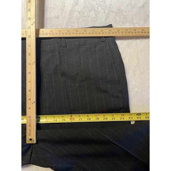 Vintage Jos A Bank Executive Collection Mens 44L 38x31 Gray Suit Banker's Stripe - Picture 14 of 16